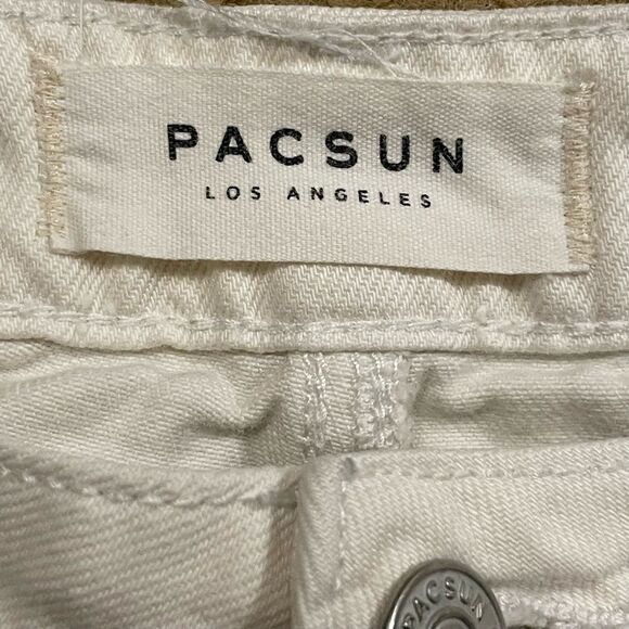 PacSun denim shorts ~ ivory color ~ button fly ~ size 29 - Picture 3 of 7